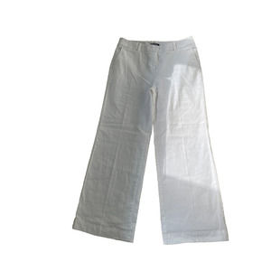 Lands End White Linen Wide-leg Pants. Size 12P New Without Tags